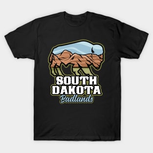 South Dakota Badlands Buffalo Roam T-Shirt